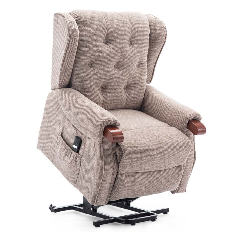 Avalon 83cm Wide Lift Assist Wing Chair Recliner, Beige