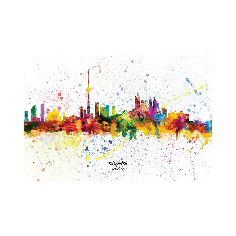 Toronto Canada Skyline Splash by Michael Tompsett - Wrapped Canvas Print, 152.5 cm H x 101.5 cm W