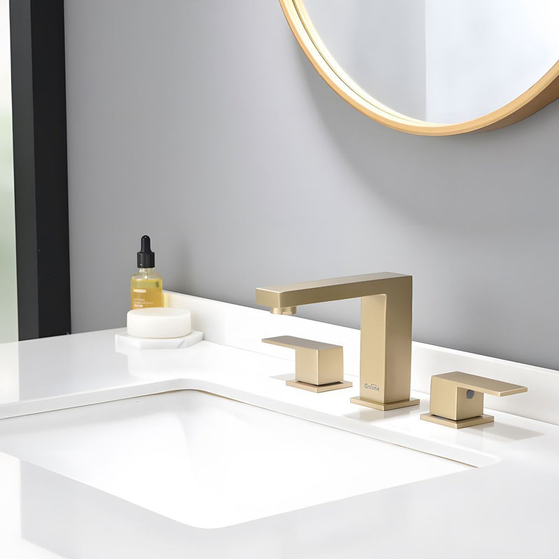Modern Double-Handle Bathroom Faucet, Matte Black