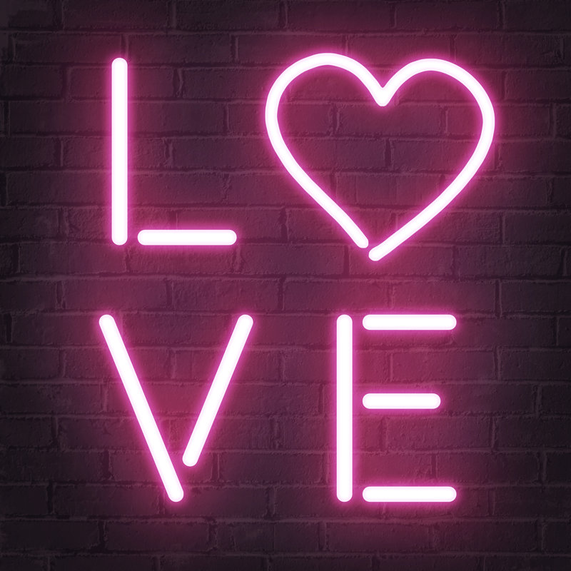 Neon Amor I by Victoria Barnes - Wrapped Canvas Print, 91 cm H x 91 cm W