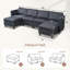 Canapé modulaire convertible avec siège de rangement Canapé 6 places avec méridienne réversible en U-1789146484