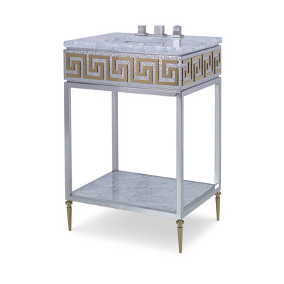 Roman 24 " W Freestanding Standard Single Vanity Bathroom Vanity With Marble Top