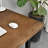 Walnut,Black Rectangular Solid Wood Writing desk-306449519