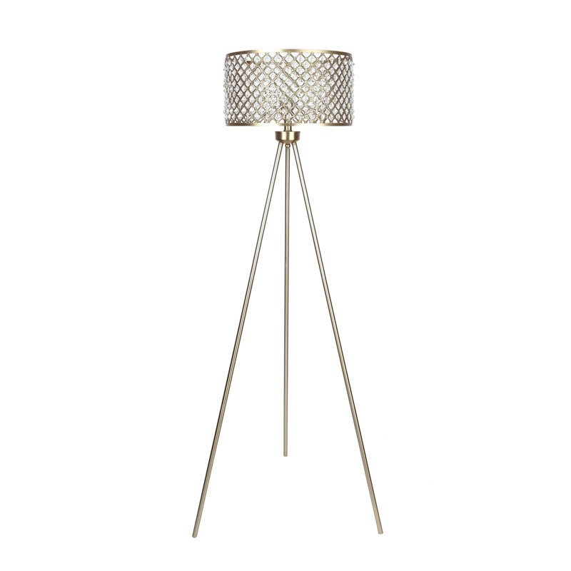 Lampe trépied 59 po Zenobia, Plaqué or