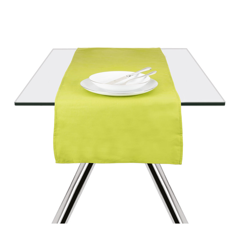 Excelsa Panama Color Cotton Table Runner, 140 x 45cm, in yellow, Green