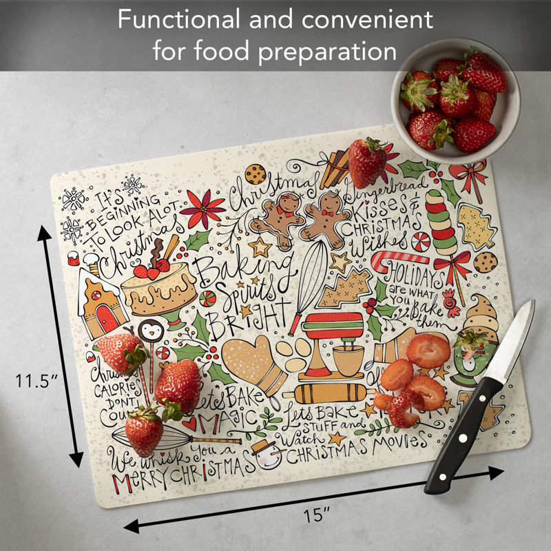Christmas Toss Flexible Plastic Cutting Board Mat