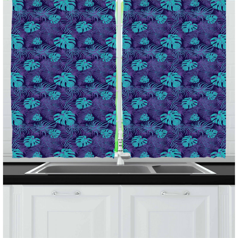 Floral Tailored Kitchen Curtain