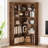 Duanna Farmhouse Bookshelf Corner Bookcase 72.8” Large Bookcase Wood Bookshelf Tall L Shaped Bookshelf 5 Tier Corner Shelf Display Rack Etagere Shelf Storage For Office Bedroom (Half Panel, Retro)-1296802917