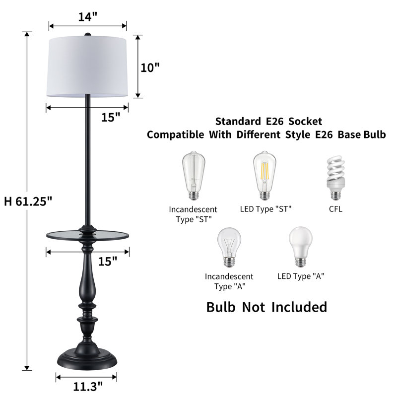 60'' Tray Table Floor Lamp