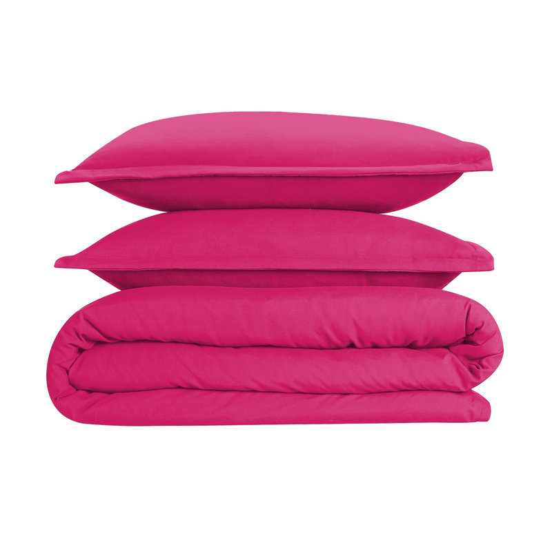 Super Soft Microfibre Reversible Plain Duvet Cover Set, Super King Duvet Cover Set + 2 Pillowcases, Pink