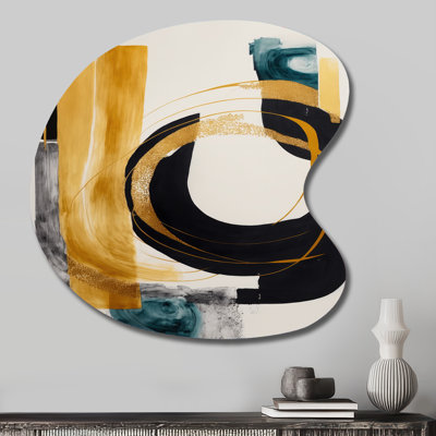 Modern Green Art Deco III - Abstract Transitional Drop Shape Assymterical Metal Wall Art