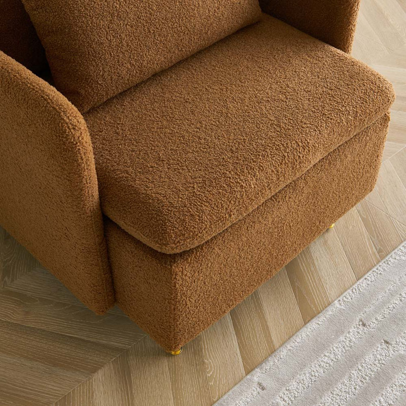 Chaise d'appoint Juhee Modern Club Chair, Tissu brun Sherpa