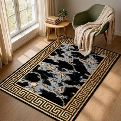 Abstract Flokati Area Rug