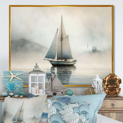 Bateau sur le lac I - décoration murale bateau côtier