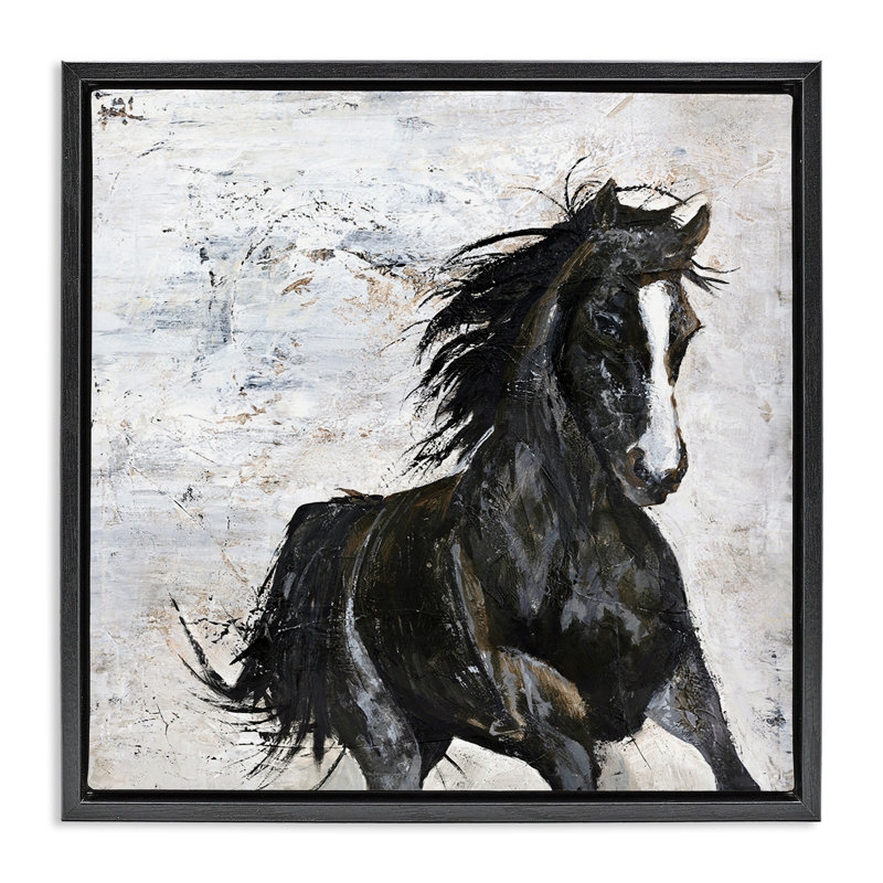 Art mural sur toile flottant Wild Wild, Cadre flottant noir de jais, H 25 po x l 25 po