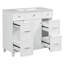 Meuble-lavabo de 36 po avec lavabo en céramique, cadre en bois massif blanc, portes à fermeture en douceur, tablettes réglables, 3 tiroirs, y compris un tiroir à double profondeur pour le rangement du sèche-cheveux (ancien numéro de référence: SV000003AAW-2)