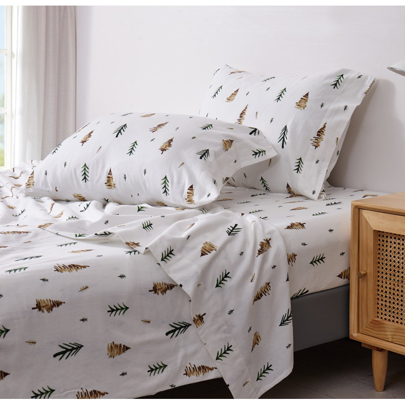Ensemble de draps pour chambre d'amis FLPRTSS-T / D / Q / K-Parent-OT, Ensemble de draps pour grand lit avec 2 taies d'or