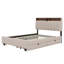 Lit plateforme tapissier double avec tête de lit, gigogne simple et 2 tiroirs-1081294781