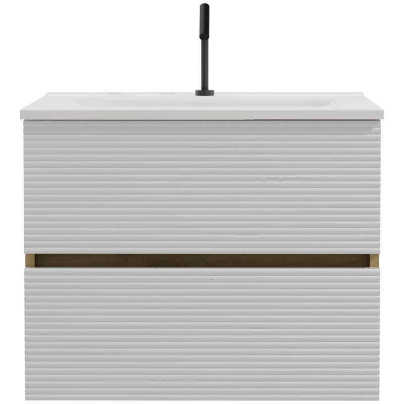 Meuble de salle de bain Snow White Matt + Oak, 24"