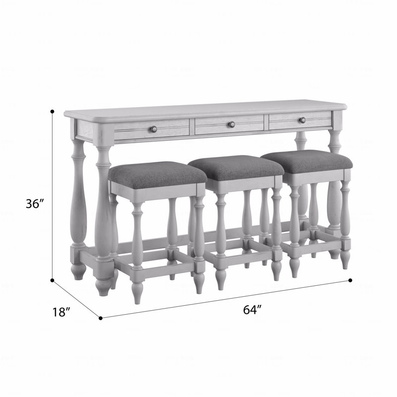 Table With Three Dining Stools