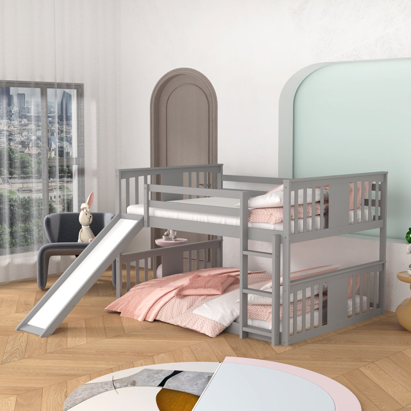 Gelena Kids Bunk Bed, Gray, Full
