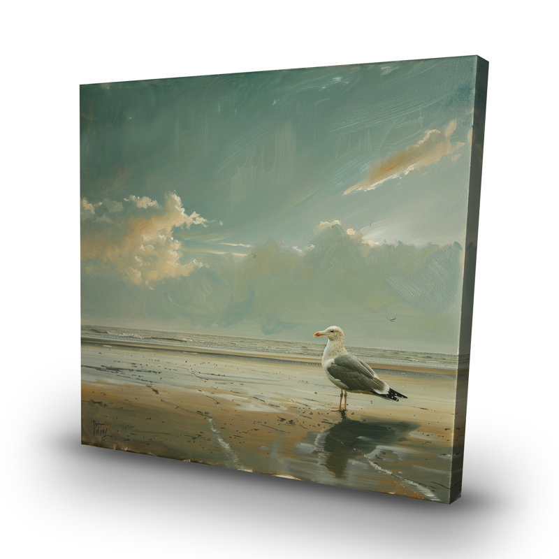 Relaxed seagull - 32"x32" art on canvas