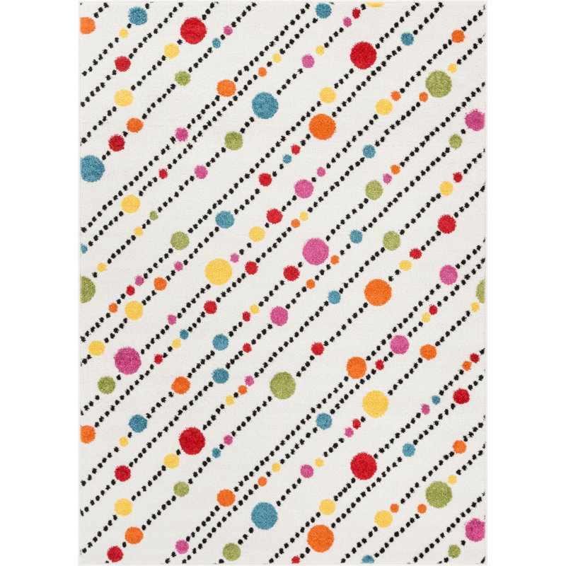 Abdulkadir Striped Polypropylene Rug, Rectangle 3'3" x 5'