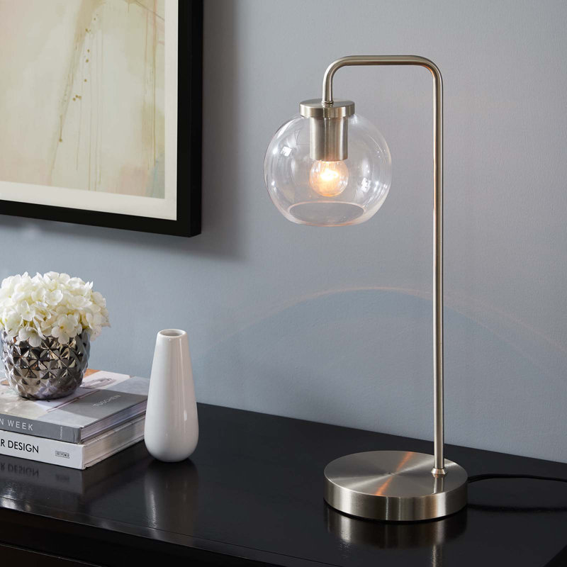 Lampe de table Modway Silo Glass Globe, Nickel satiné
