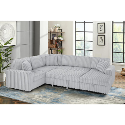 Teffany Corduroy U-Shaped Sectional Left Hand Facing