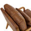 Chaise longue en bois brun clair avec revêtement en tissu et rembourrage en mousse