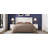 Queen Size Velvet Bed Frame with Wingback Headboard, Upholstered Platform Bedframe with Wood Slats, No Box Spring Needed, Easy Assembly, White-235134695-235134690