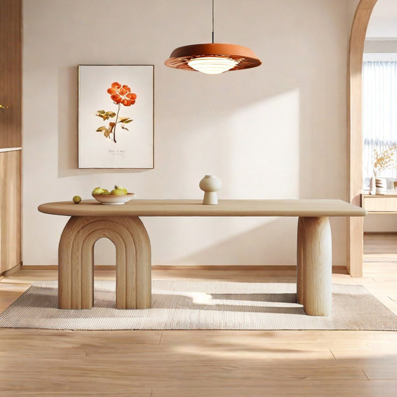 Modern solid wood dining table, 29.53"H x 70.87"L x 31.5"W