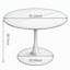 Table tulipe de 42,1 po de couleur noire, table de salle à manger de style Mid-Century pour 4 à 6 personnes - plateau de table rond en panneau de fibres à densité moyenne, table de salle à manger à piédestal, table de bout et table basse de loisir