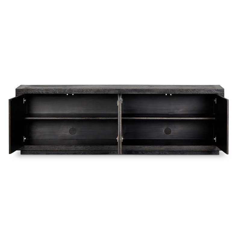 WARBY 94'' W Solid Wood Sideboard, Worn Black Oak