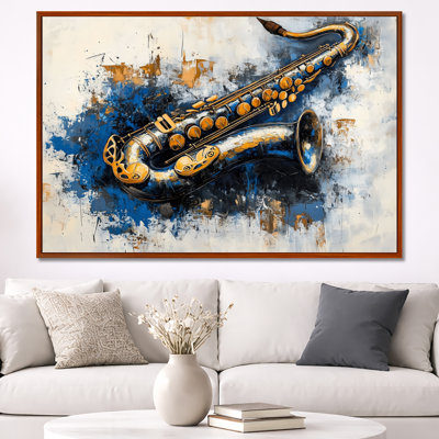 Solo de cuivres de minuit - Impression sur toile encadrée pour saxophone