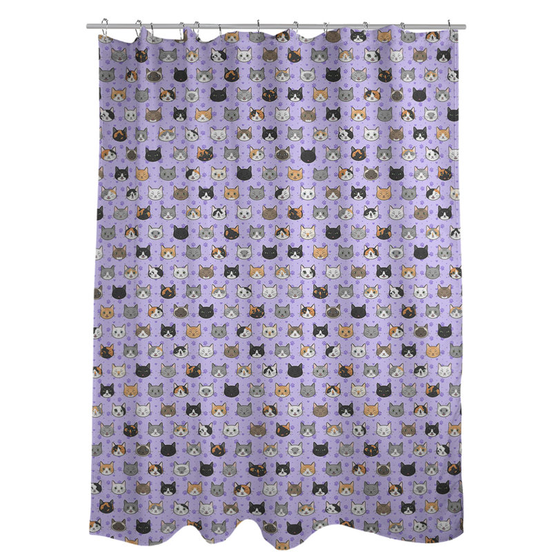 Rideau de douche simple Kitty Cat, Mauve