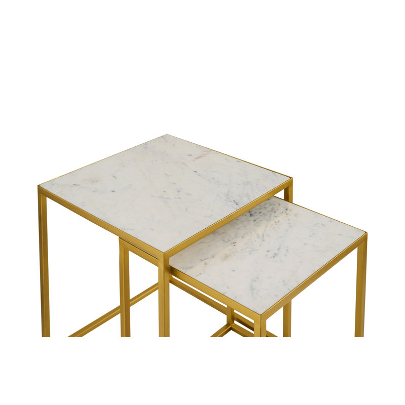 2 - Piece Marble Top Living Room Table Set