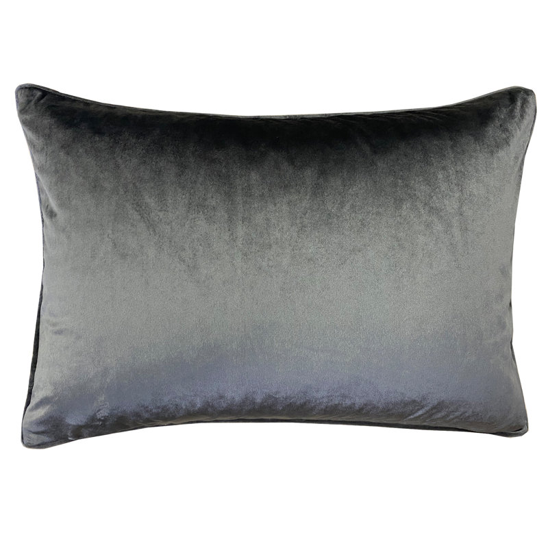 Emilie Lumbar Pillow Cover & Insert, Charcoal