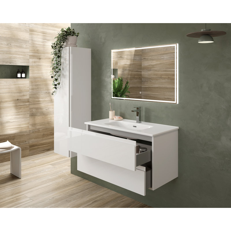 Alloro 36'' Single Bathroom Vanity with Ceramic Top, White