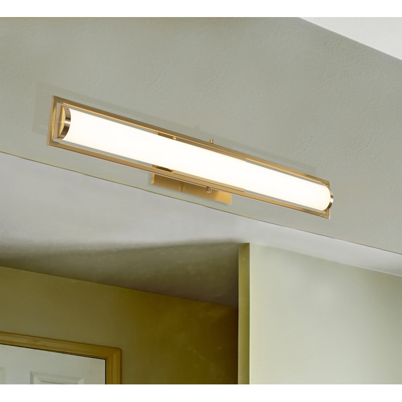 Emlin Dimmable LED Vanity Light, Light Antique Brass