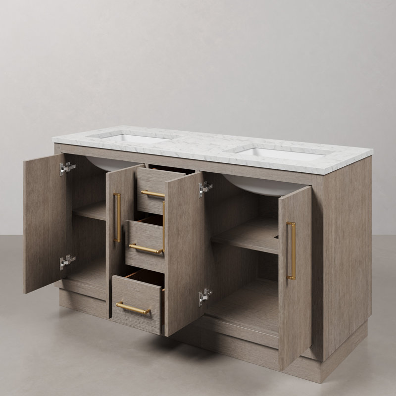 Hugo 60'' W Vanity, Satin Gold