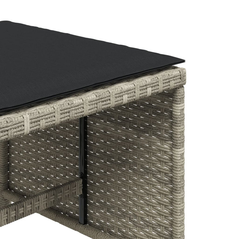 Ensemble de 4 tabourets de jardin Vidaxl, Noir, Gris clair