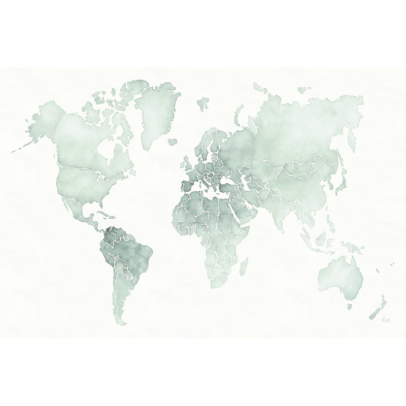 " Watercolor Wanderlust Mint " by Laura Marshall, 12" H x 18" W