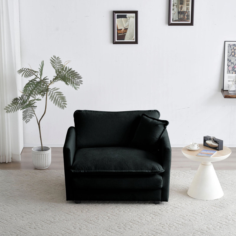 Fauteuil Comfy en chenille noire - Assemblage simple et respirant