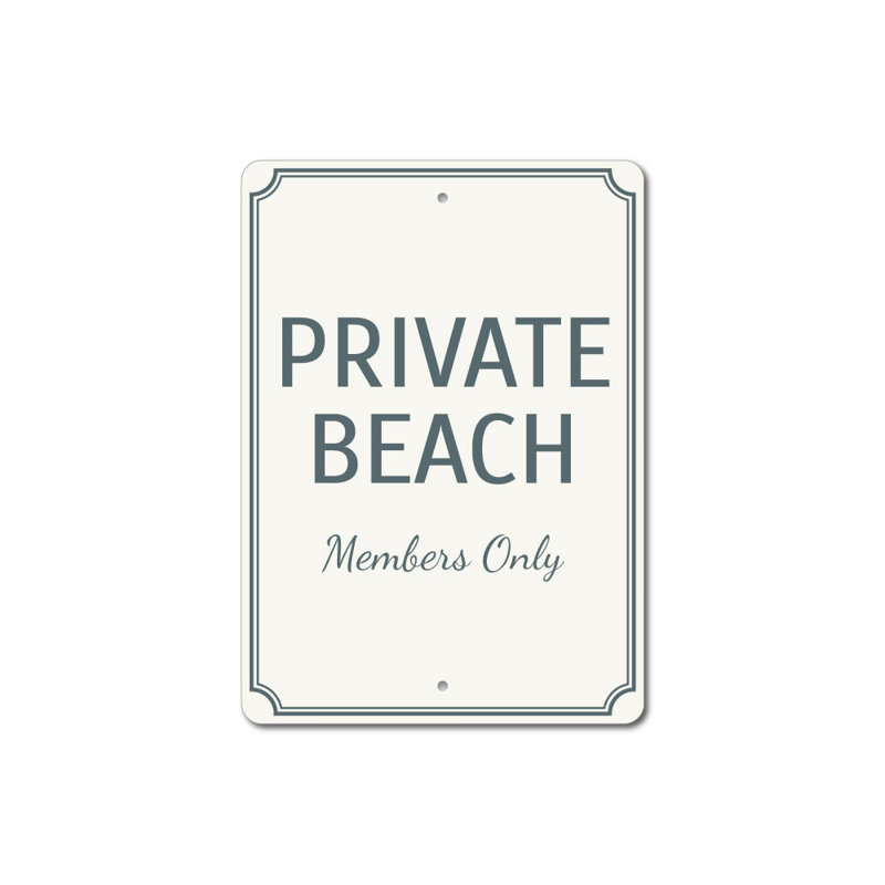 Panneau de plage privé en aluminium, H 14 po x l 10 po x P 0,04 po