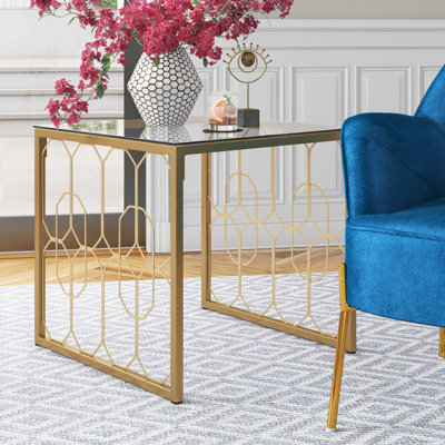 Elle Glass Top End Table