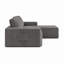 Canapé modulaire en forme de L en flanelle désossée avec assise spacieuse, choix de méridienne orientée à droite, double poches latérales, aucun assemblage requis-132440248-132440251-132440253
