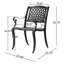 2 chaises de salle à manger en fonte d'aluminium - noir, pour chaise de patio