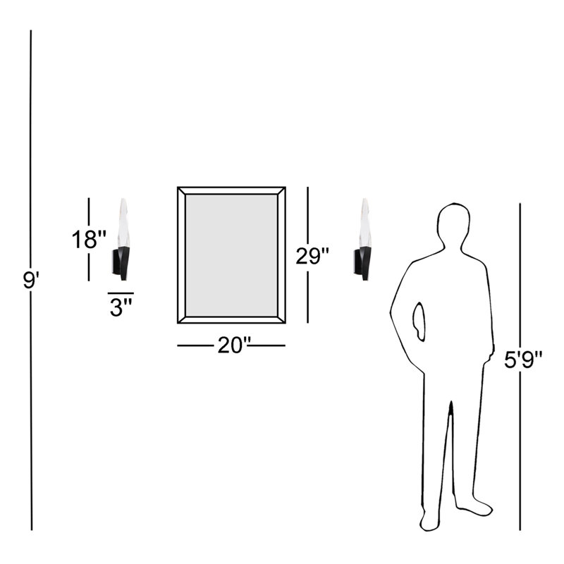 Kindjal Dimmable LED Armed Crystal Sconce With 3-CCT Color Temperature Selectable Switch (3000K-3500K-4000K), Black
