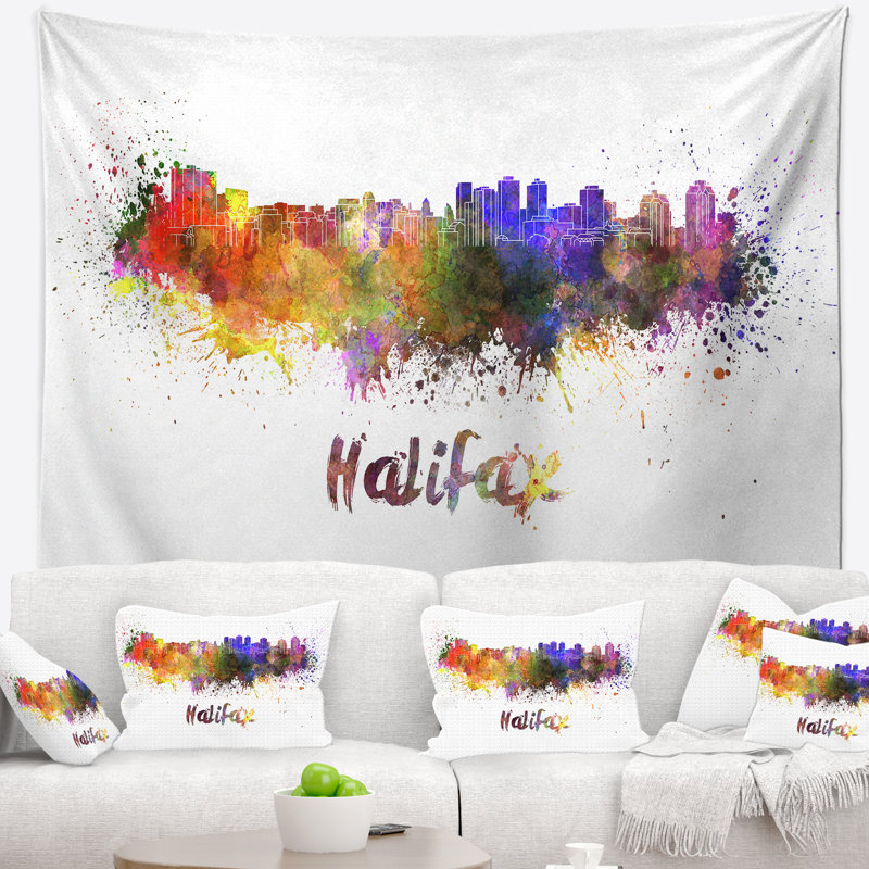 Tapisserie d'halifax skyline Cityscape, H 32 po x l 39 po